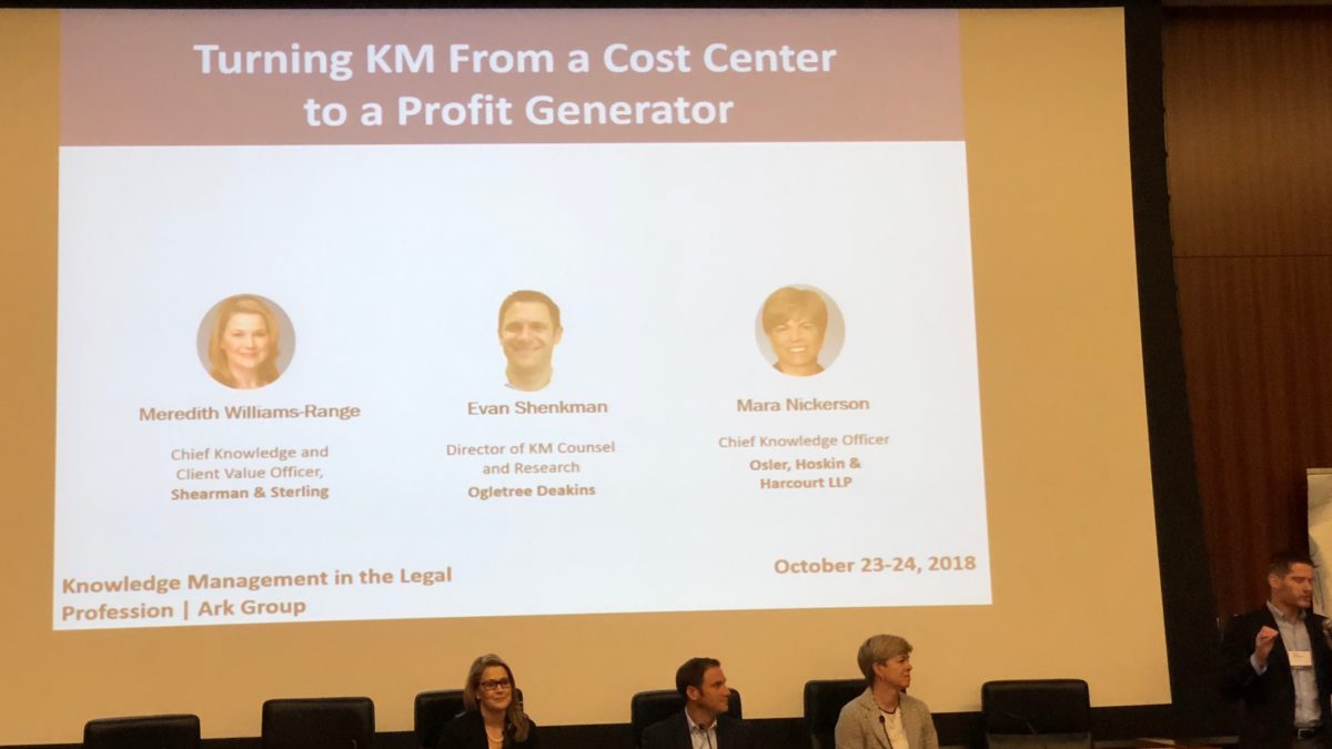 Knowledge Management – From Cost Center to Profit Generator (Live #ArkKM)